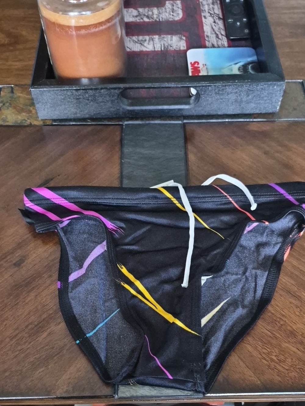 Head Black Men's Swim Briefs with Multicolor Streaks Nwot Small